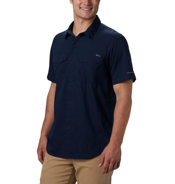 Columbia Silver Ridge Lite Shirts Navy For Men's NZ31405 New Zealand